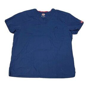 Dickies Workwear scrubs shirt adult XL uniform nursing top 81906 blue